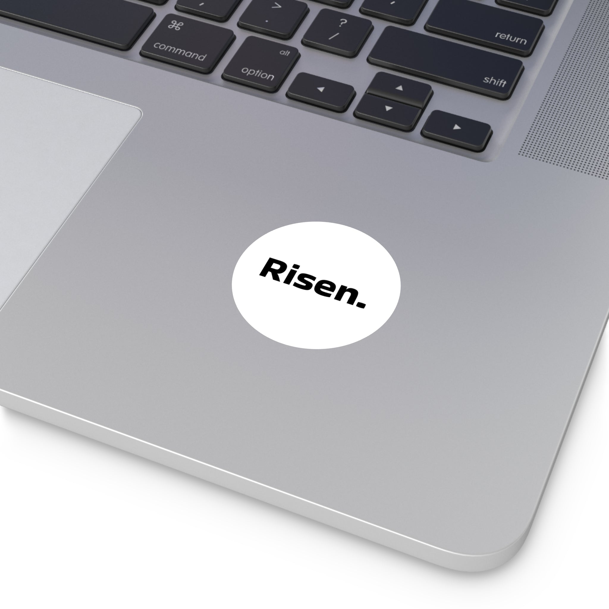 Risen. Round Vinyl Sticker — Minimal  Decal